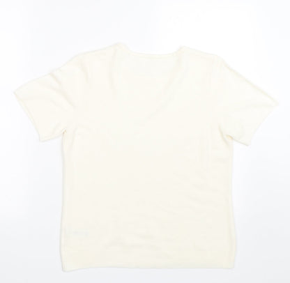 Womens UK Size 12 BHS Beige Basic T-Shirt