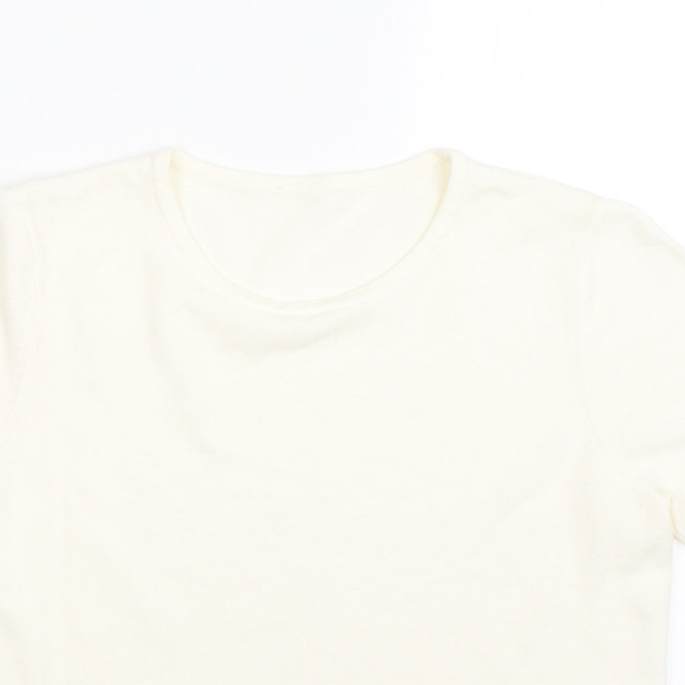 Womens UK Size 12 BHS Beige Basic T-Shirt