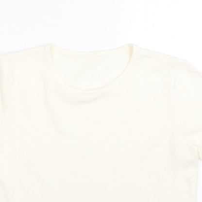 Womens UK Size 12 BHS Beige Basic T-Shirt