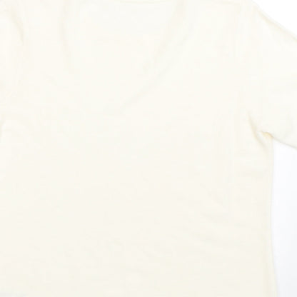 Womens UK Size 12 BHS Beige Basic T-Shirt