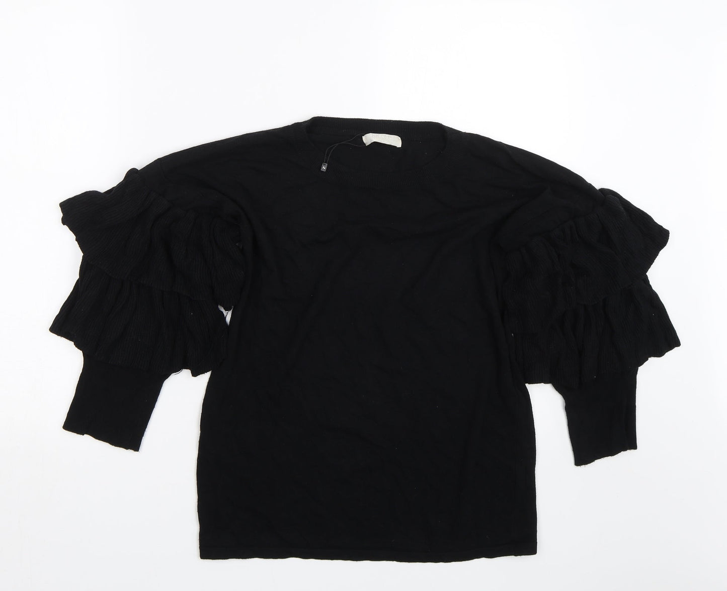Womens UK Size M Nicole Black Basic T-Shirt