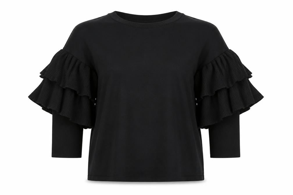 Womens UK Size M Nicole Black Basic T-Shirt