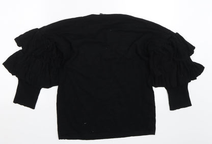 Womens UK Size M Nicole Black Basic T-Shirt