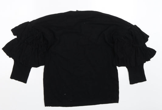 Womens UK Size M Nicole Black Basic T-Shirt