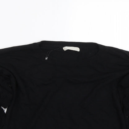 Womens UK Size M Nicole Black Basic T-Shirt