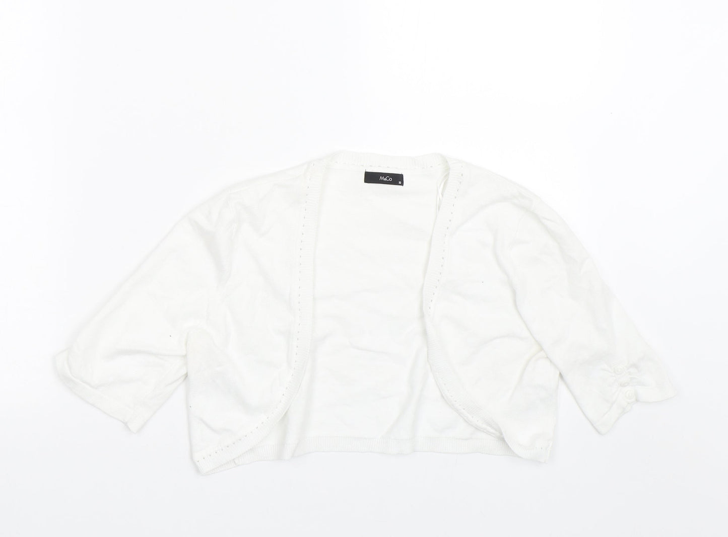 Womens UK Size 10 M&Co White Cape Jumper