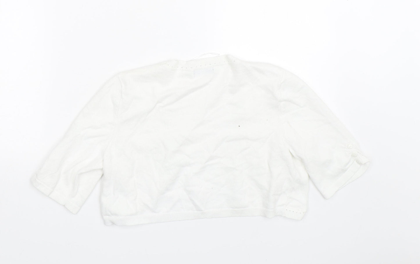 Womens UK Size 10 M&Co White Cape Jumper