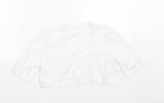 Womens UK Size 10 M&Co White Cape Jumper