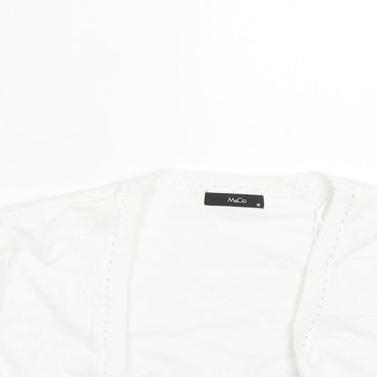 Womens UK Size 10 M&Co White Cape Jumper