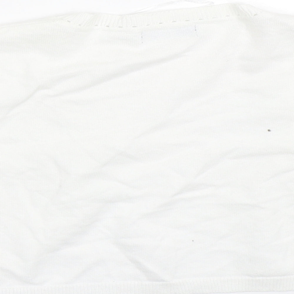 Womens UK Size 10 M&Co White Cape Jumper