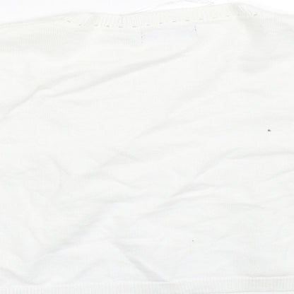 Womens UK Size 10 M&Co White Cape Jumper