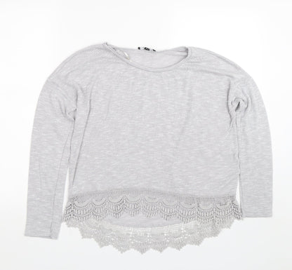 Womens UK Size 12 New Look Grey Basic T-Shirt
