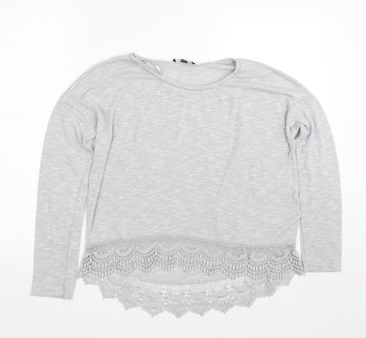 Womens UK Size 12 New Look Grey Basic T-Shirt