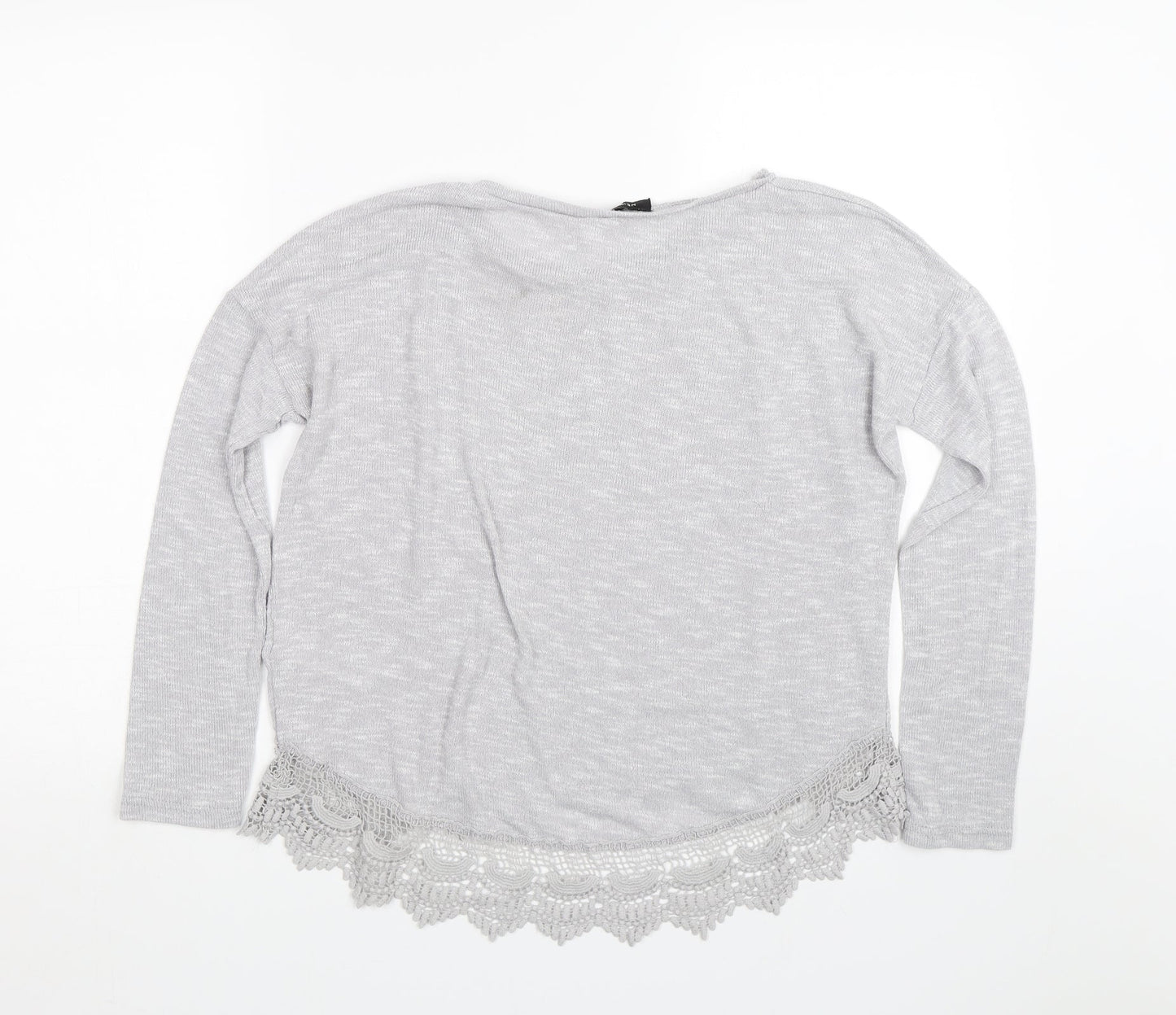 Womens UK Size 12 New Look Grey Basic T-Shirt