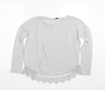 Womens UK Size 12 New Look Grey Basic T-Shirt