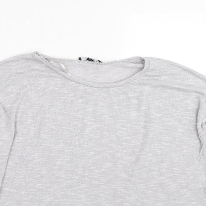 Womens UK Size 12 New Look Grey Basic T-Shirt
