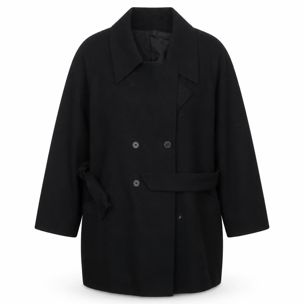 Womens UK Size 14 BHS Black Biker Coat
