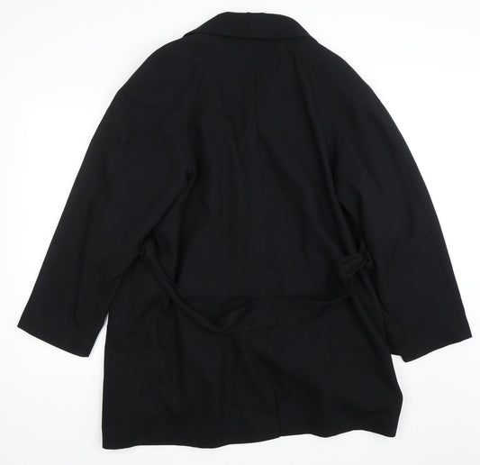 Womens UK Size 14 BHS Black Biker Coat