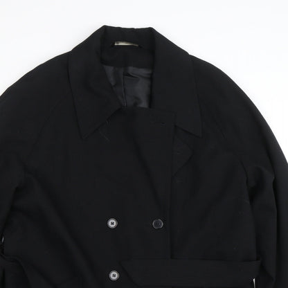 Womens UK Size 14 BHS Black Biker Coat
