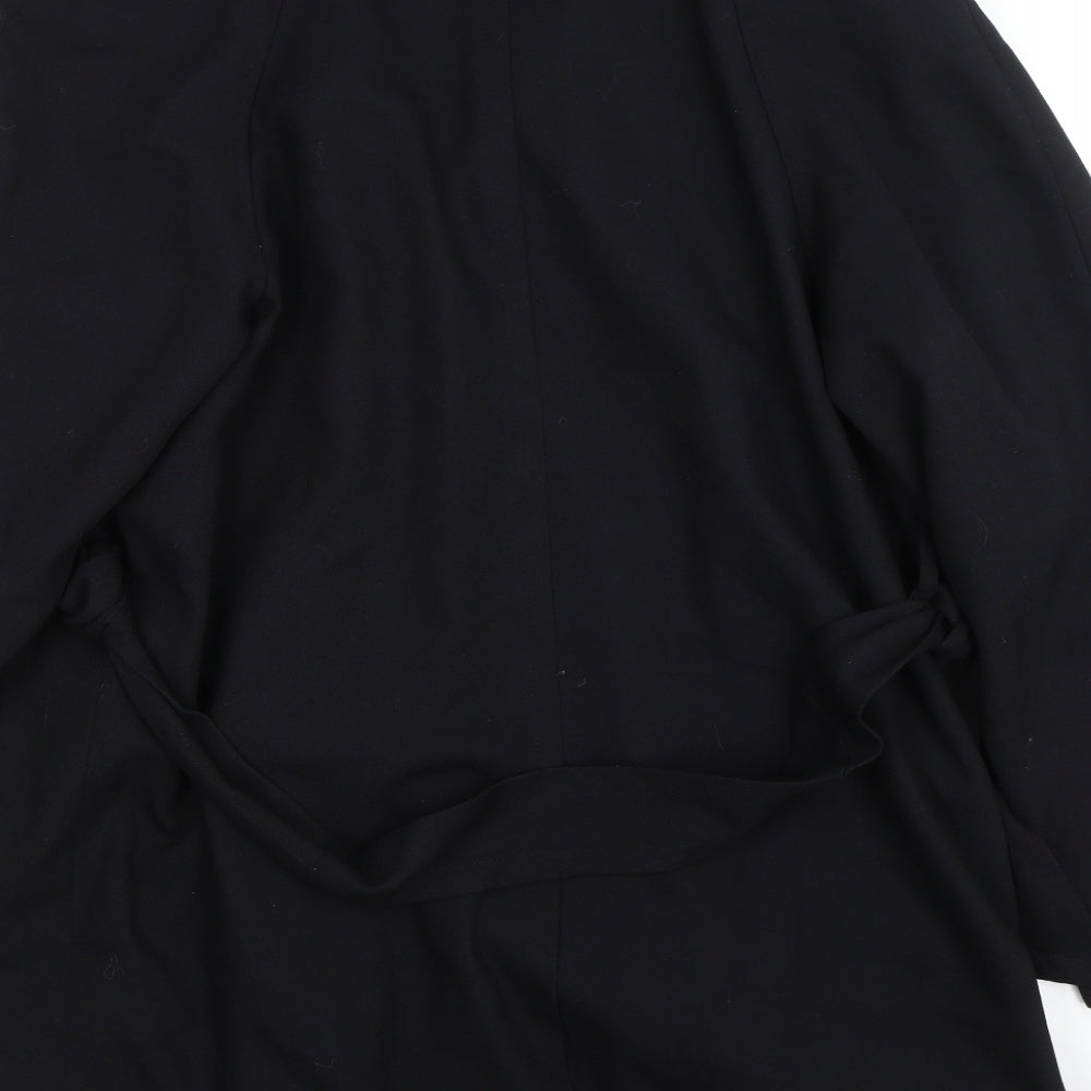 Womens UK Size 14 BHS Black Biker Coat