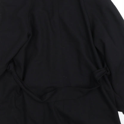 Womens UK Size 14 BHS Black Biker Coat