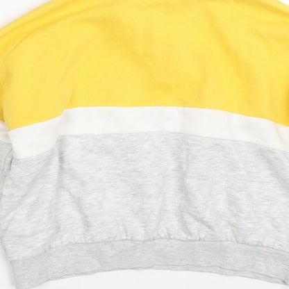 H&M Girls Yellow Striped  Pullover Sweatshirt Size 10-11 Years