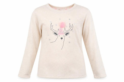 Primark Womens Beige   Top Pyjama Top Size XS  - Reindeer