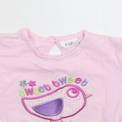 F&F Girls Pink   Basic T-Shirt Size 12-18 Months