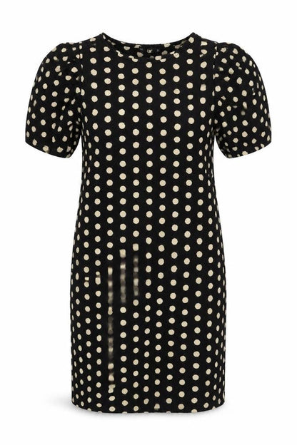 F&F Womens Black Polka Dot  T-Shirt Dress  Size 8