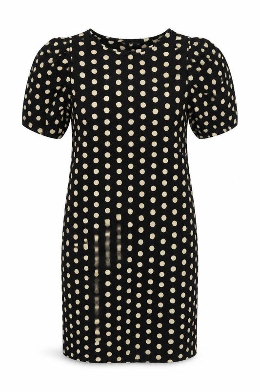 F&F Womens Black Polka Dot  T-Shirt Dress  Size 8