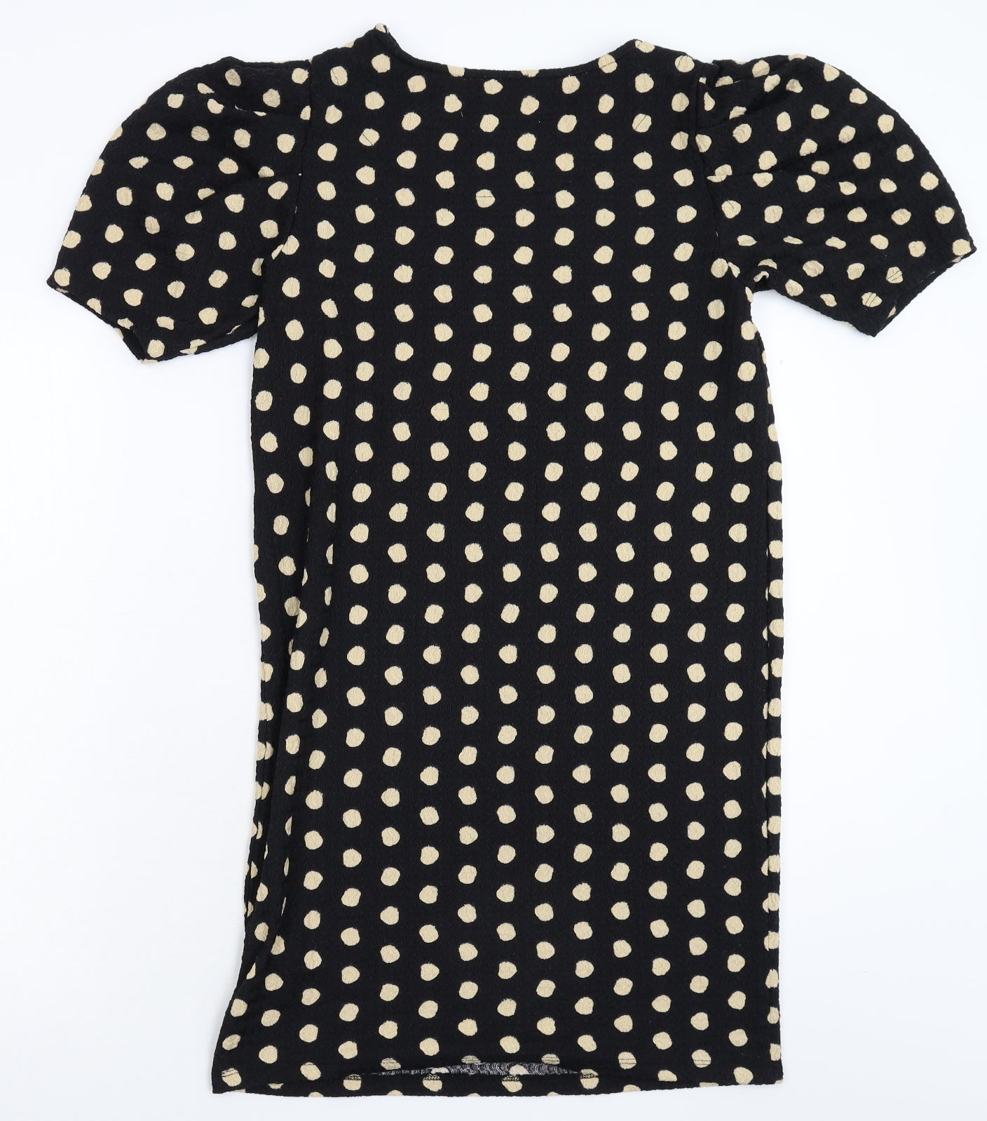 F&F Womens Black Polka Dot  T-Shirt Dress  Size 8
