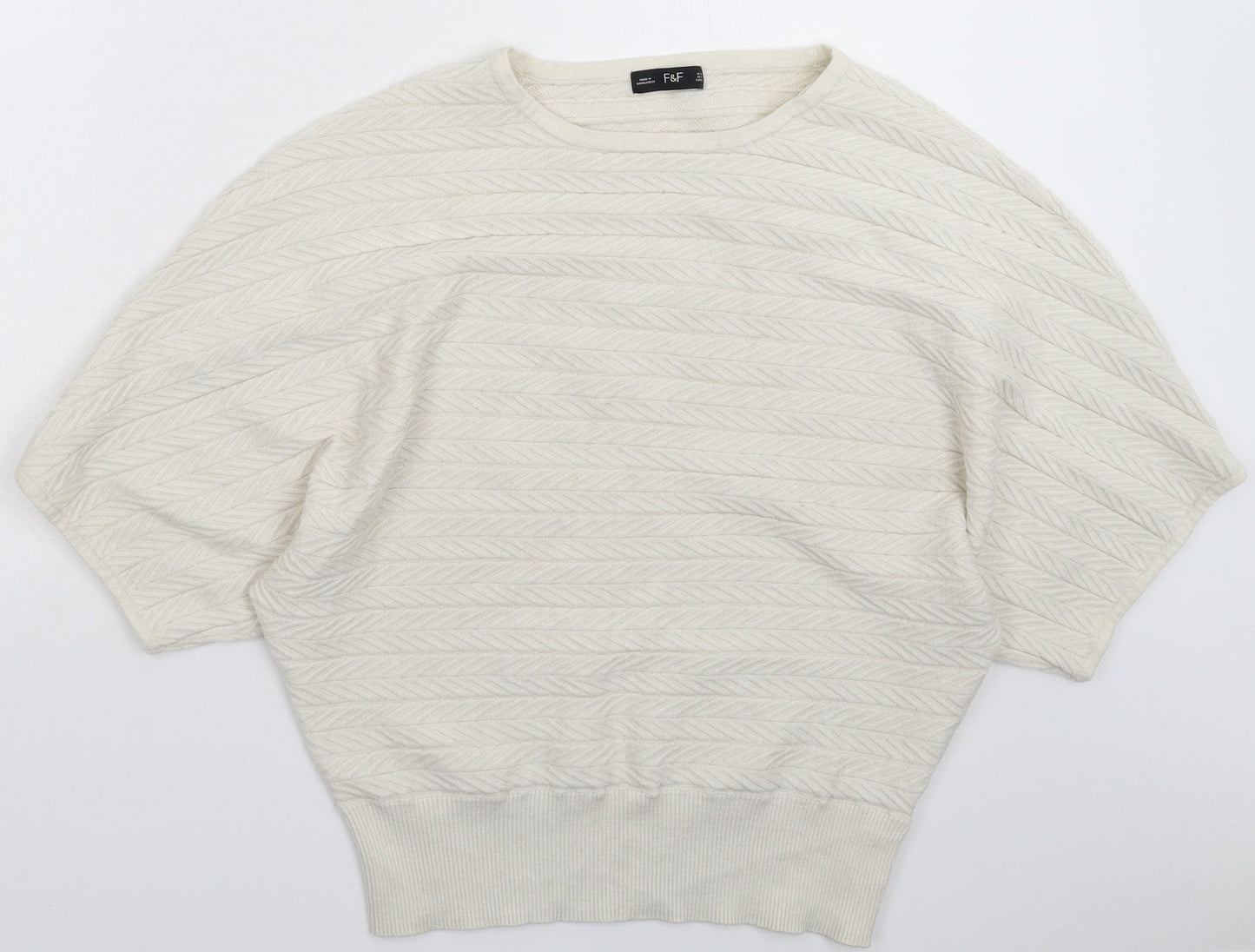 F&F Womens Grey  Knit Pullover Jumper Size 16