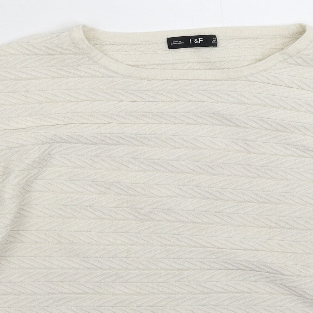 F&F Womens Grey  Knit Pullover Jumper Size 16