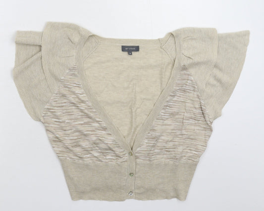Et Vous Womens Beige  Knit Cardigan Jumper Size 18