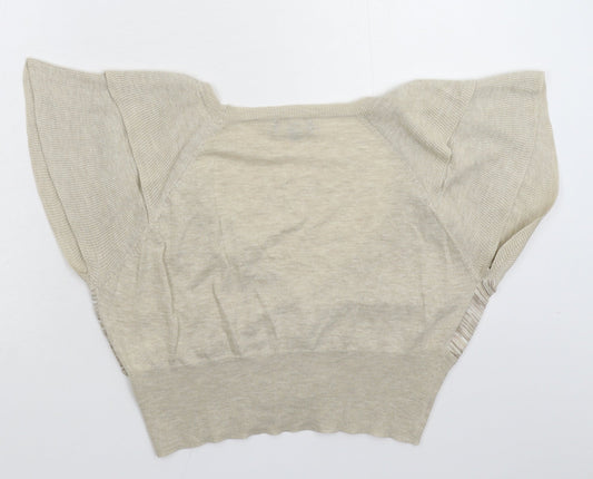 Et Vous Womens Beige  Knit Cardigan Jumper Size 18
