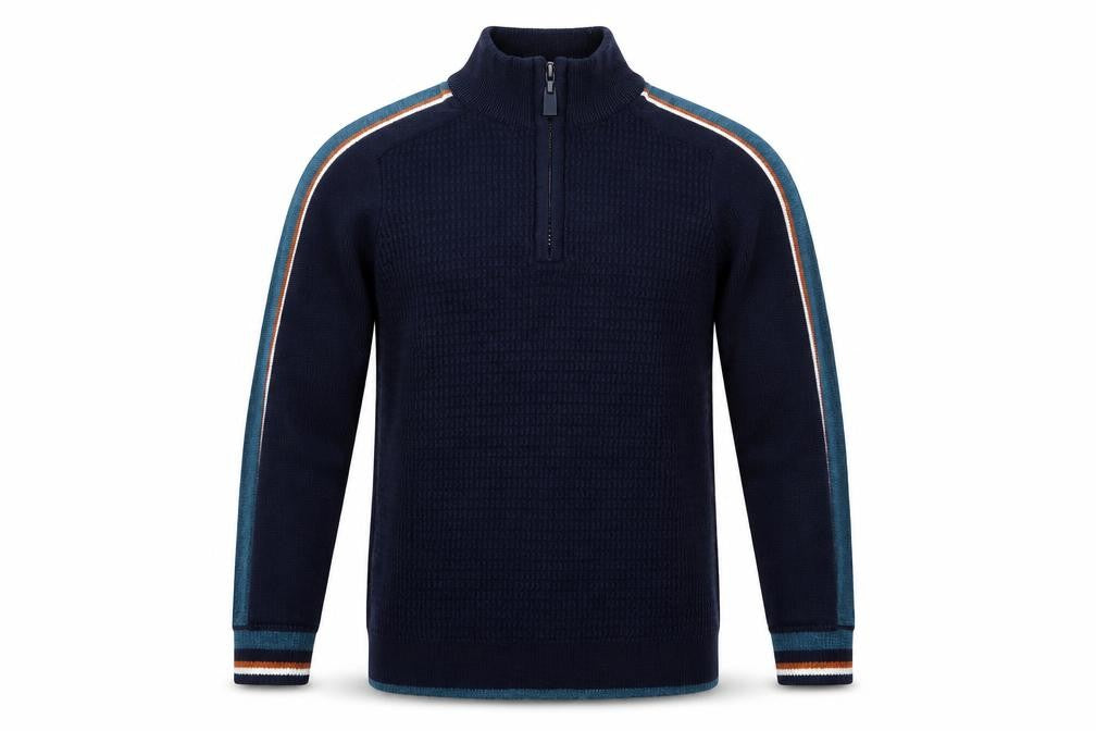 Next Boys Blue Striped Knit Pullover Jumper Size S