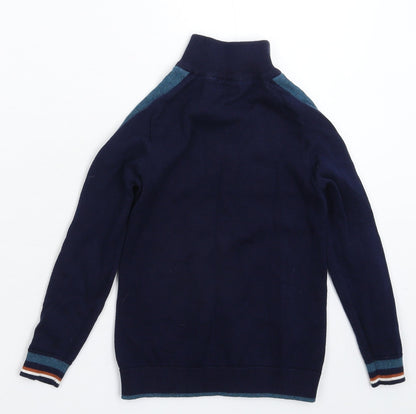 NEXT Boys Blue Striped Knit Pullover Jumper Size S