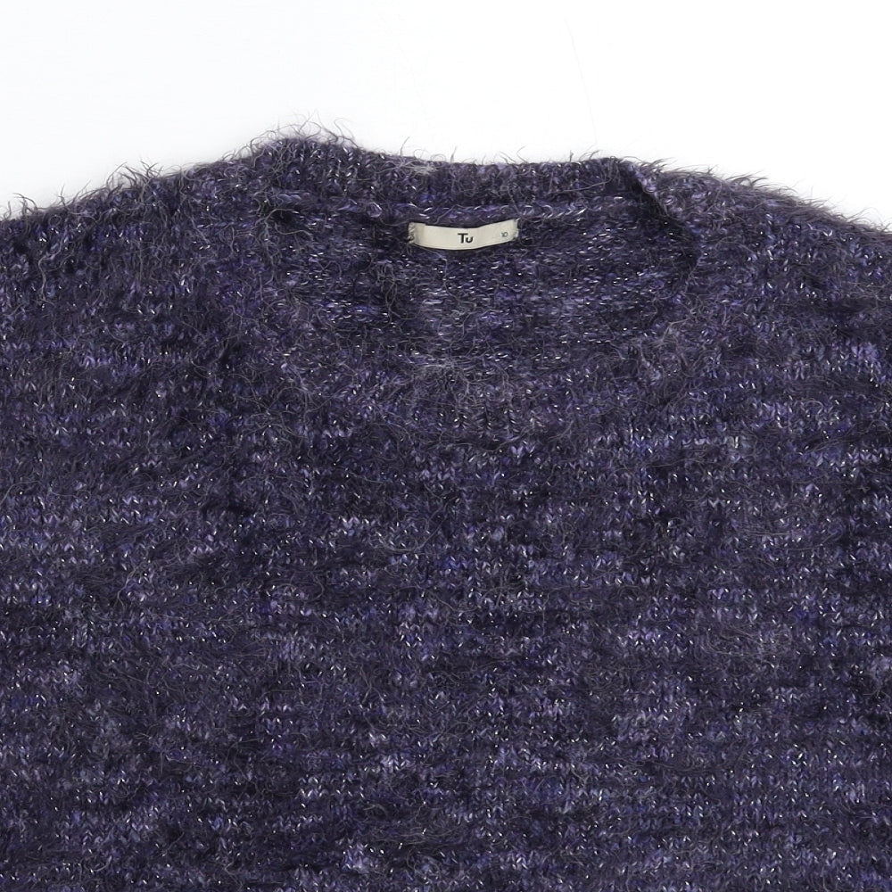TU Womens Blue  Knit Pullover Jumper Size 10