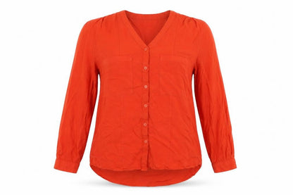 Womens UK Size 14 Peacocks Red Basic Button-Up