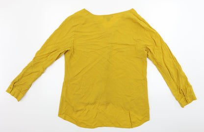 Womens UK Size 14 Atmosphere Yellow Basic Button-Up