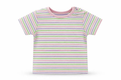 eddie Girls White Striped  Basic T-Shirt Size 9-12 Months