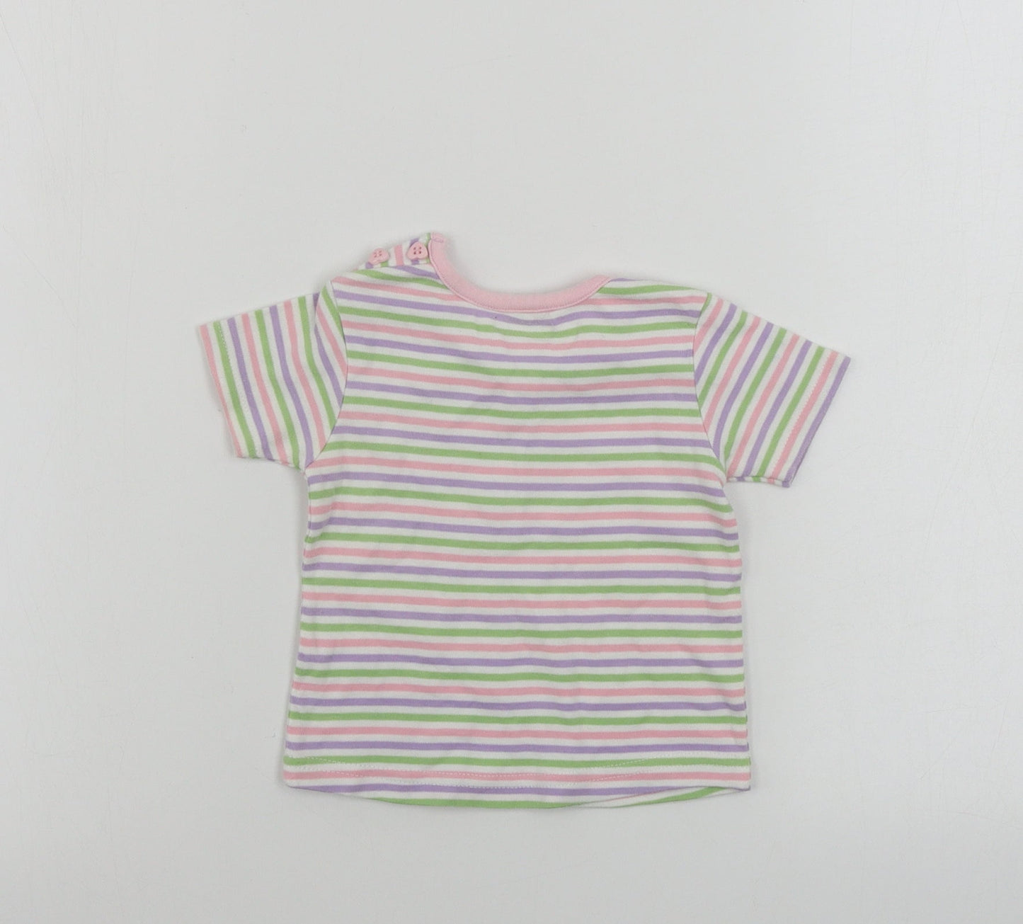 eddie Girls White Striped  Basic T-Shirt Size 9-12 Months