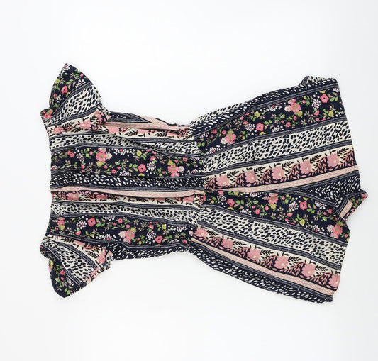 Atmosphere  Womens Black Floral  Jumpsuit One-Piece Size 8