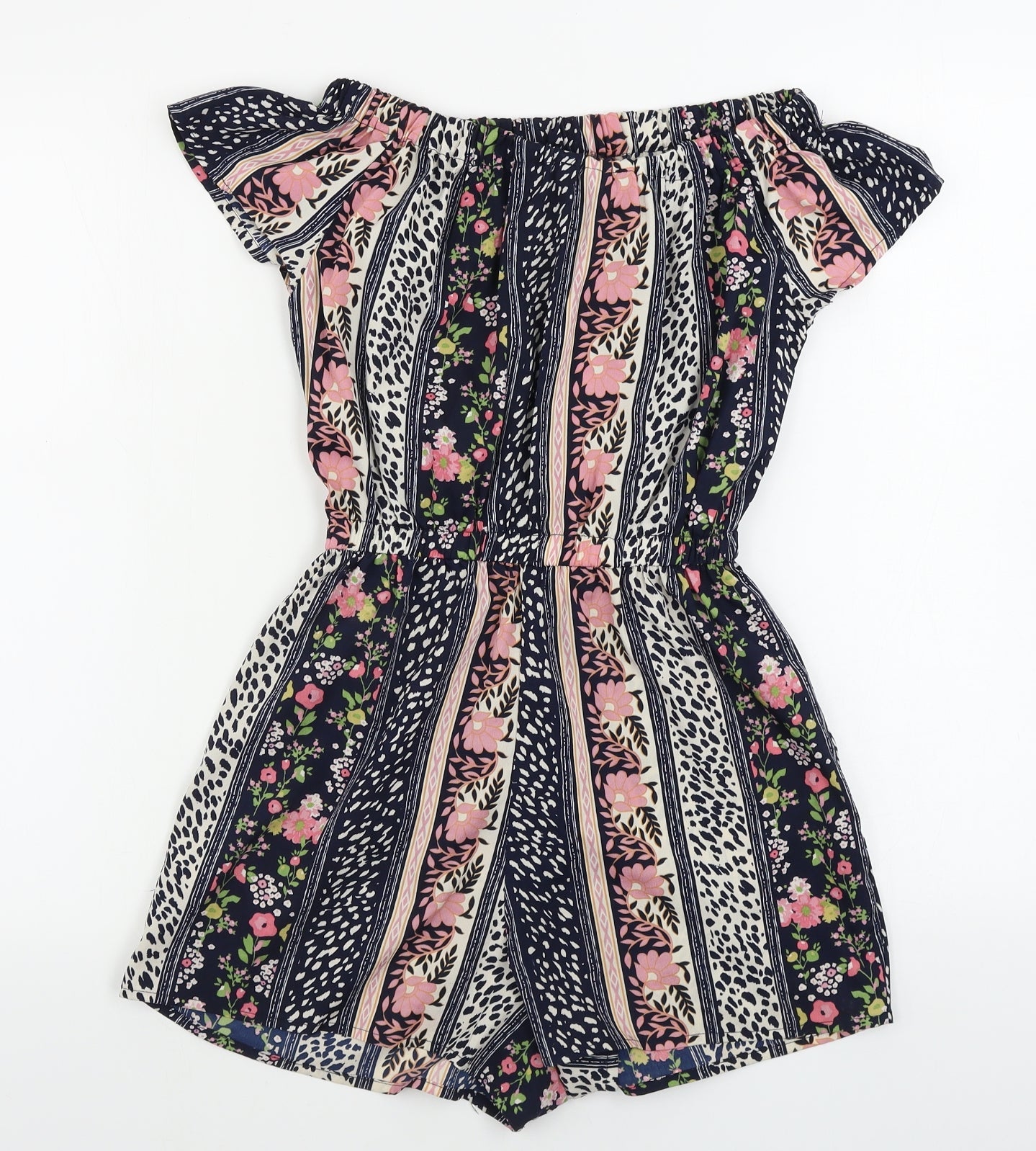 Atmosphere  Womens Black Floral  Jumpsuit One-Piece Size 8