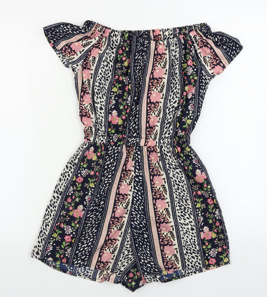 Atmosphere  Womens Black Floral  Jumpsuit One-Piece Size 8