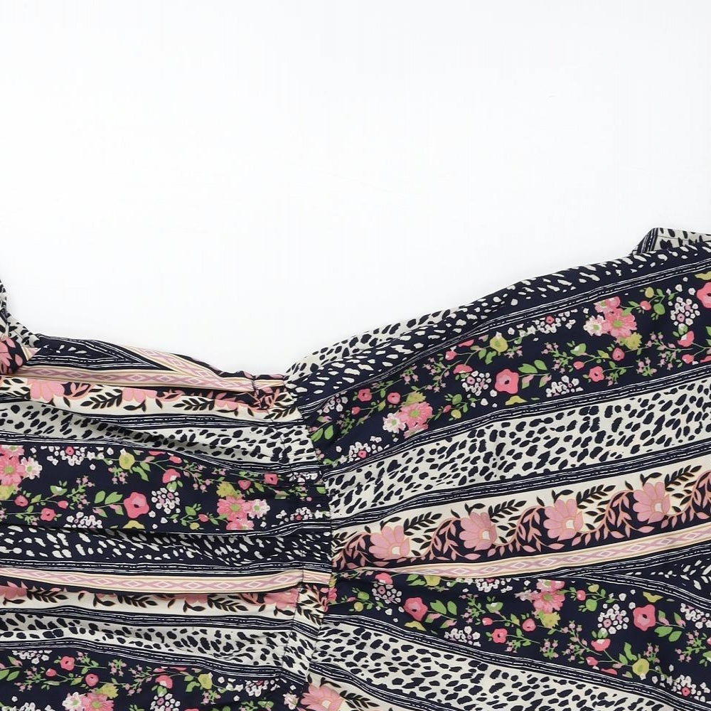 Atmosphere  Womens Black Floral  Jumpsuit One-Piece Size 8