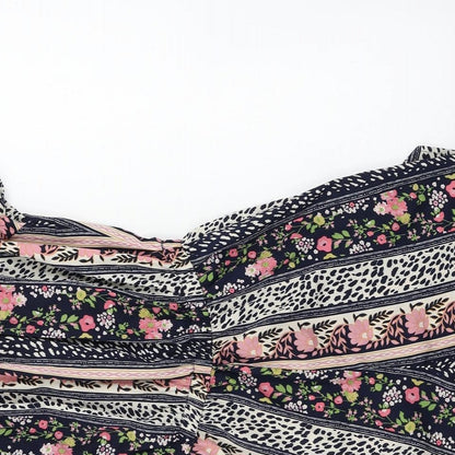 Atmosphere  Womens Black Floral  Jumpsuit One-Piece Size 8