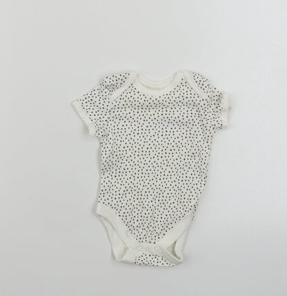George  Baby White Polka Dot  Babygrow One-Piece Size 0-3 Months