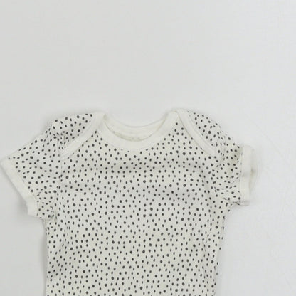 George  Baby White Polka Dot  Babygrow One-Piece Size 0-3 Months