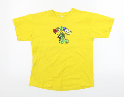 Fruit of the Loom  Boys Yellow   Basic T-Shirt Size 12-13 Years